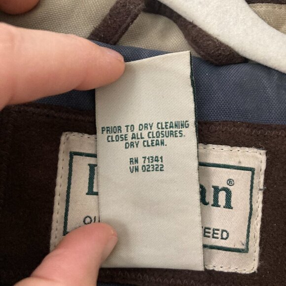 Vintage LL Bean Parka Chore Coat Wool Lined Navy Plaid Full Zip Hunting Barn - Picture 15 of 16
